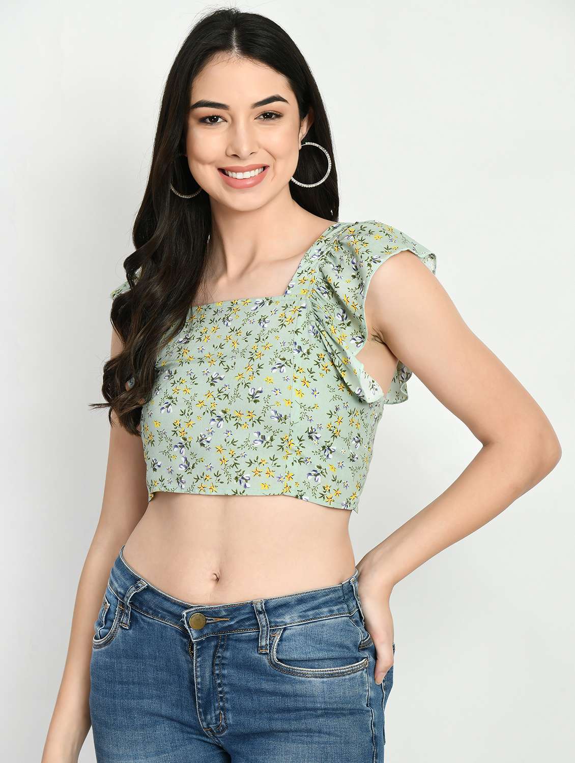 women's crop square neck top - 19988506 - Zoom Image - 0