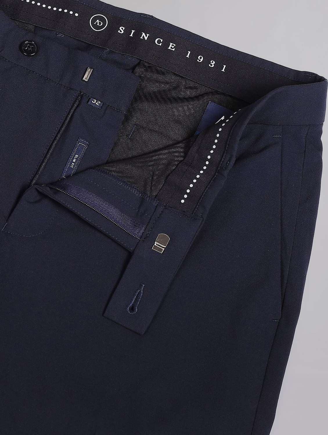 mid rise solid flat front trousers - 19988532 -  Standard Image - 4