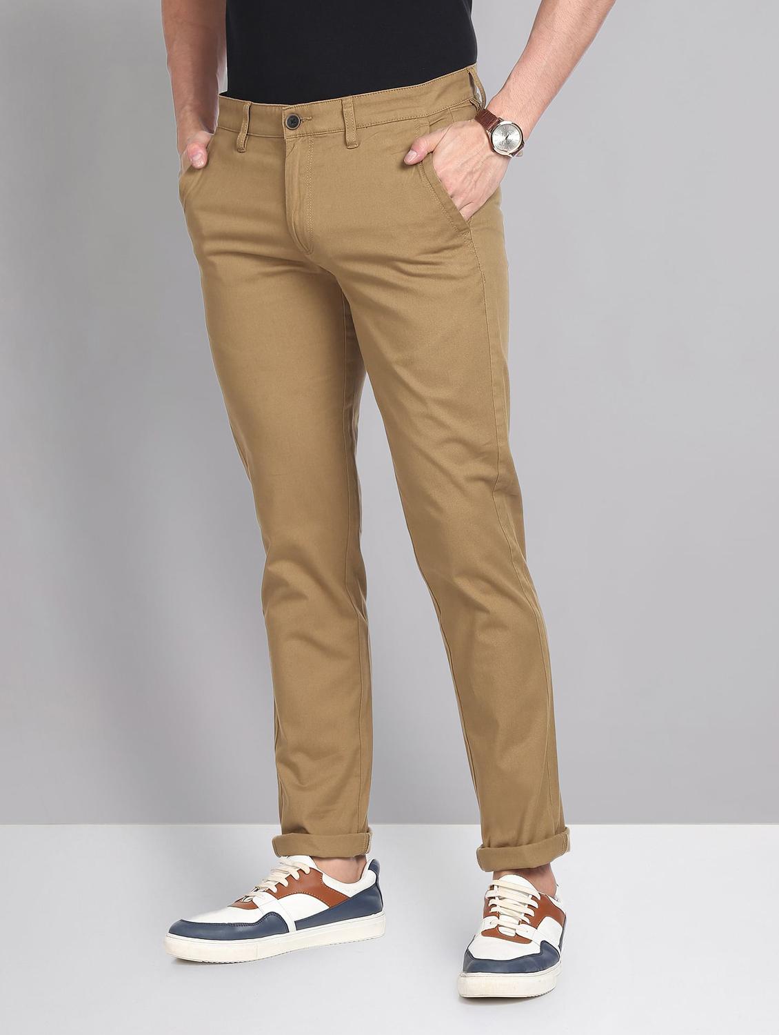brown cotton chinos casual trousers - 19988546 -  Standard Image - 1