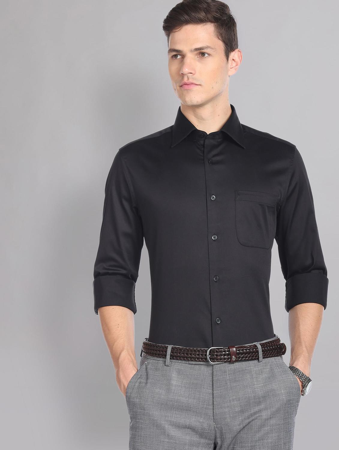 mens solids formal shirt - 19988554 -  Standard Image - 1