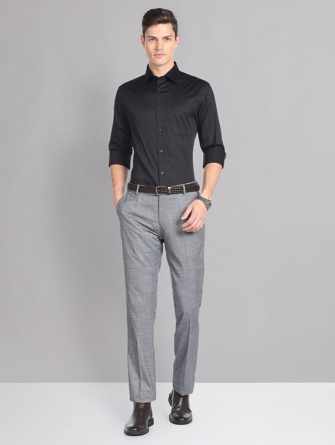 mens solids formal shirt - 19988554 - Standard Image - 4