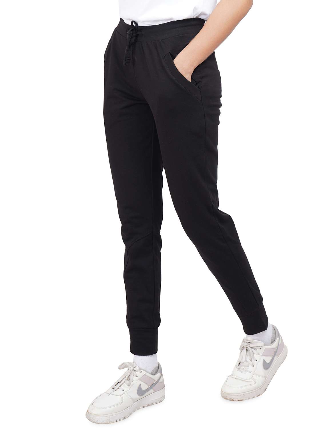 black cotton joggers - 19989277 -  Standard Image - 1