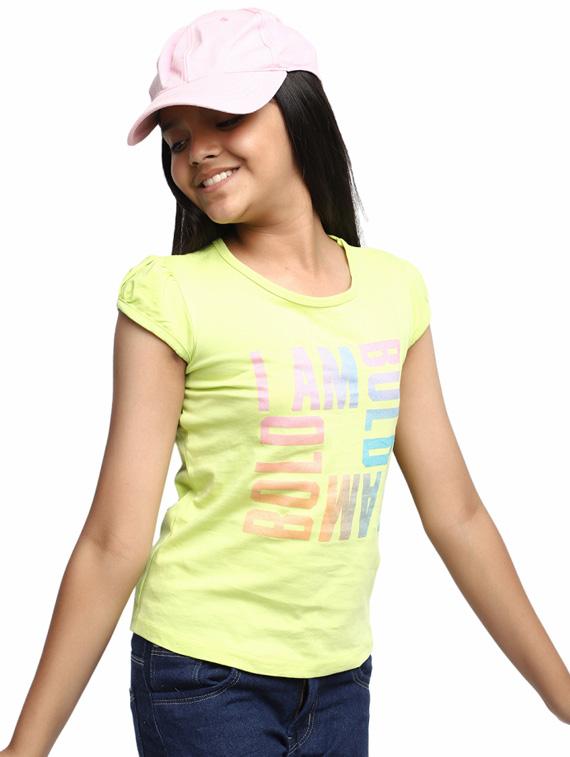 girls printed cotton regular tee - 19989782 - Standard Image - 1