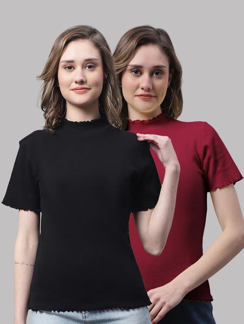 pack of solid mock neck tops - 19989826 - Standard Image - 0