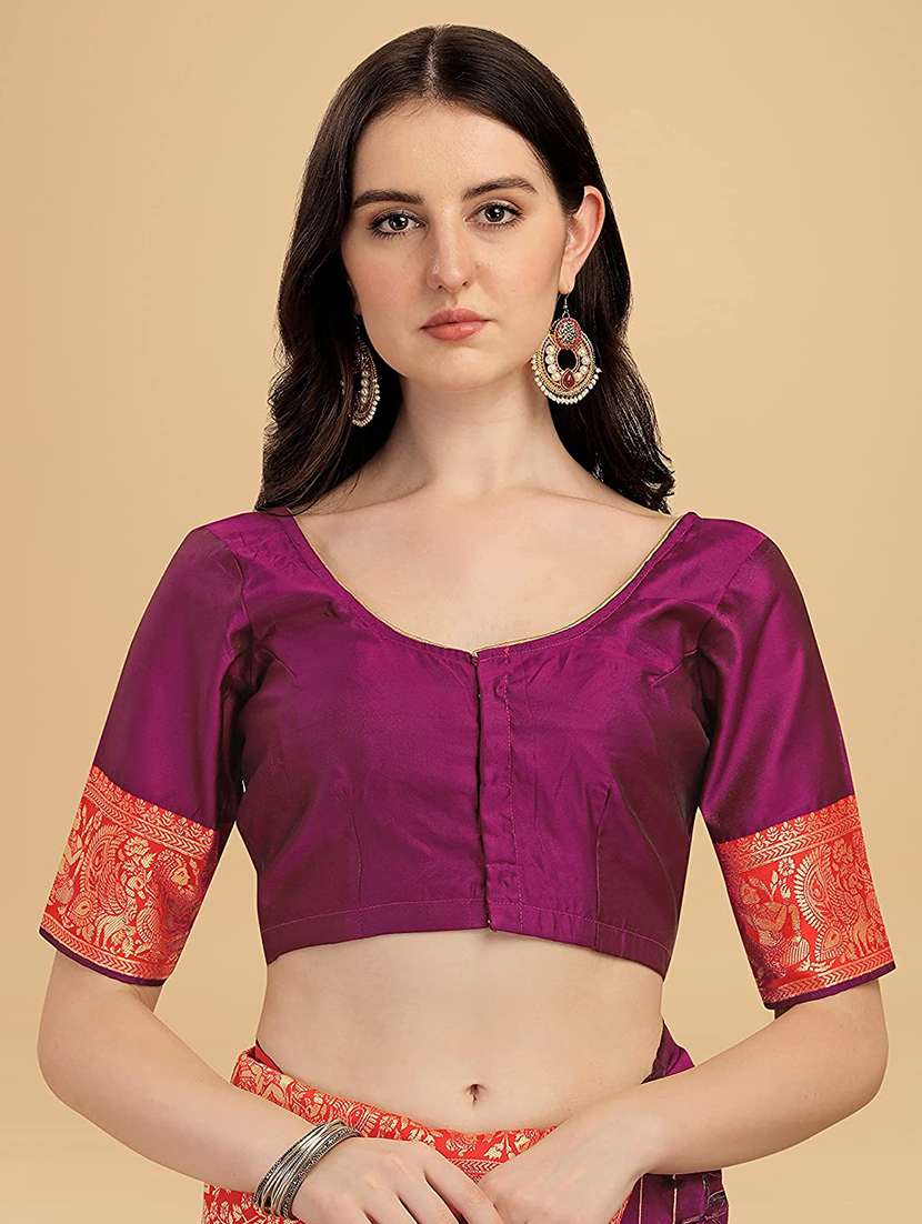 women's banarasi saree with blouse - 19991989 - Standard Image - 4