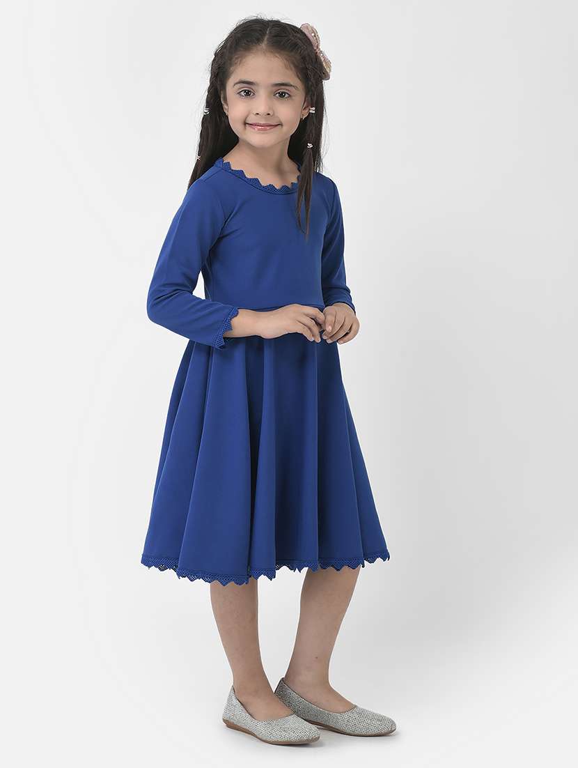 girls round neck long sleeves frock - 19992217 -  Standard Image - 1