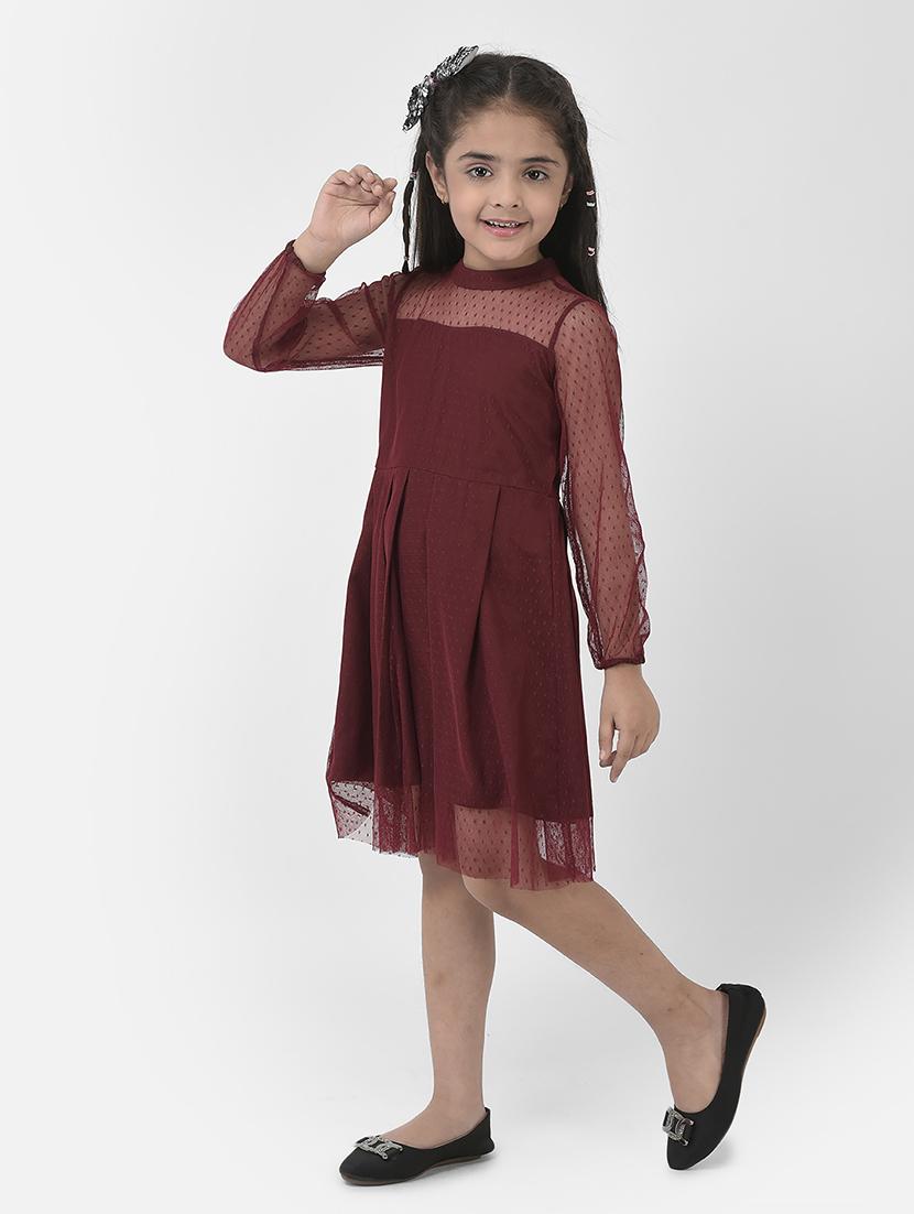 girls round neck long sleeves frock - 19992261 -  Standard Image - 1