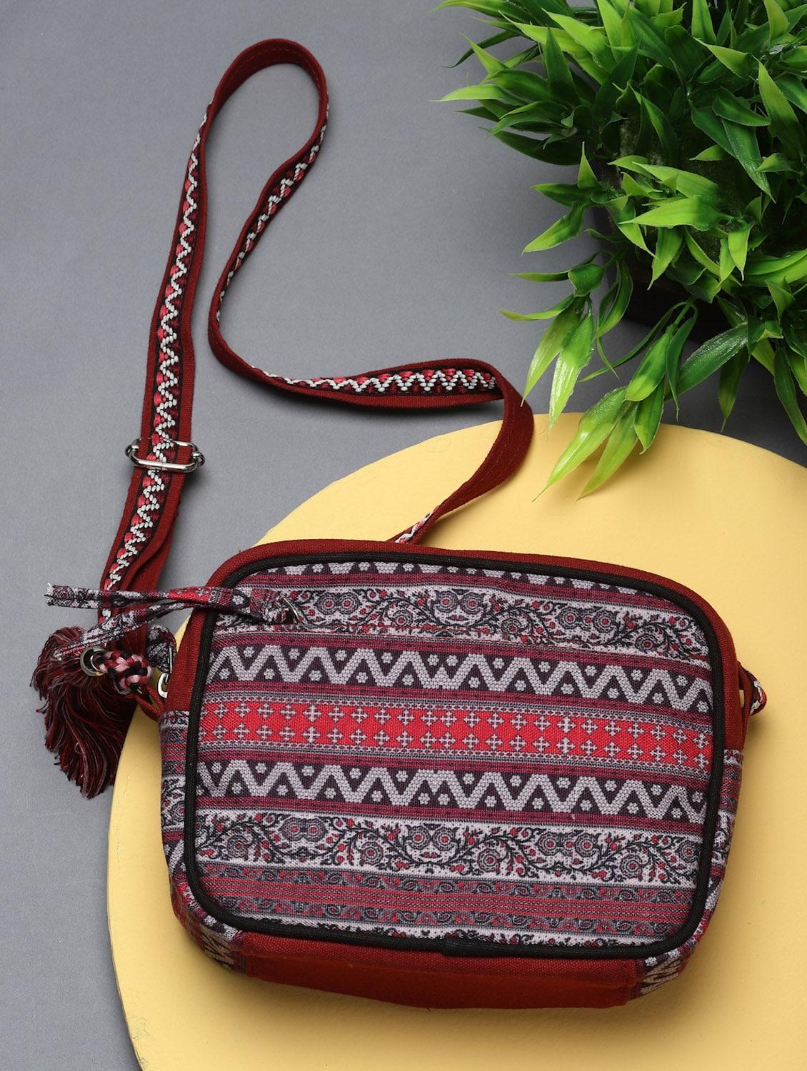 wine cotton sling bag - 19992313 - Zoom Image - 0