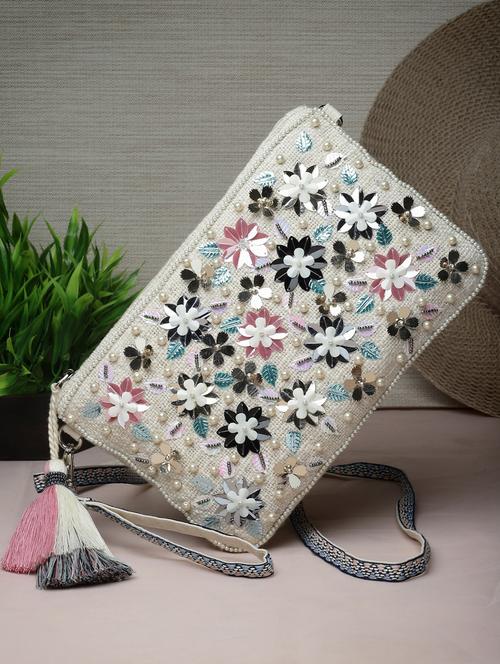 natural cotton polyester blend sling bag - 19992315 -  Standard Image - 0