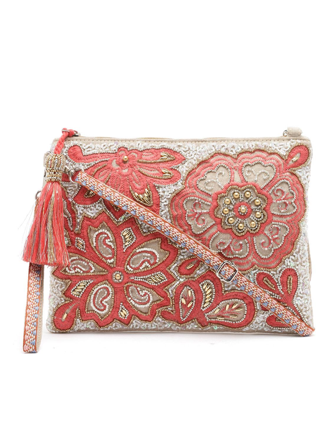 gold cotton sling bag - 19992319 -  Standard Image - 1