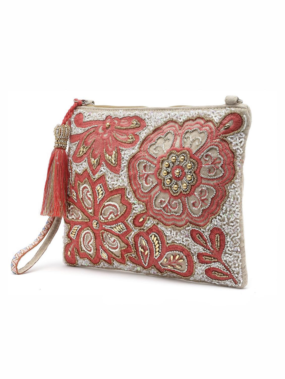 gold cotton sling bag - 19992319 - Standard Image - 4