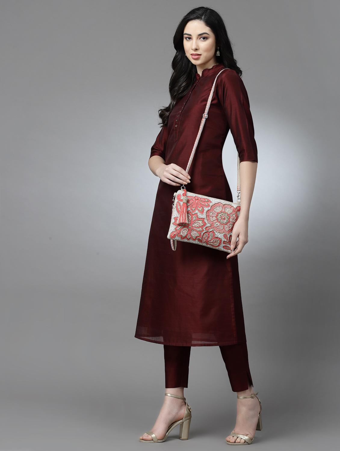 gold cotton sling bag - 19992319 - Standard Image - 6