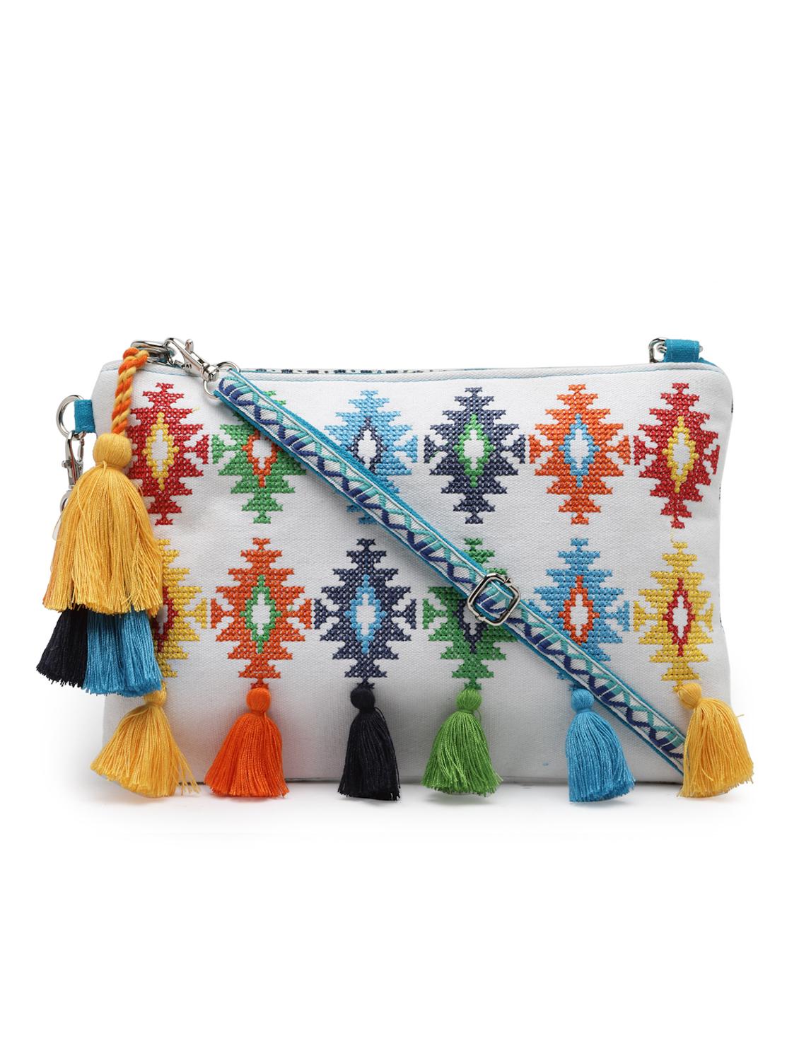 white cotton sling bag - 19992320 - Standard Image - 1