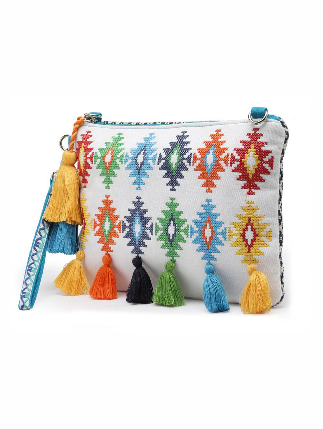 white cotton sling bag - 19992320 - Standard Image - 4