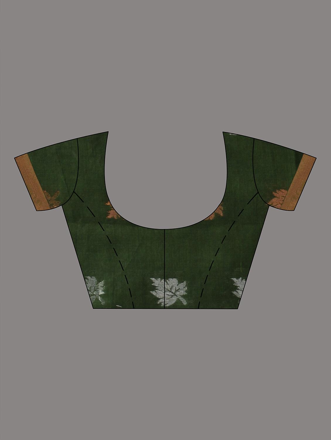 green cotton saree with blouse - 19993458 - Standard Image - 1