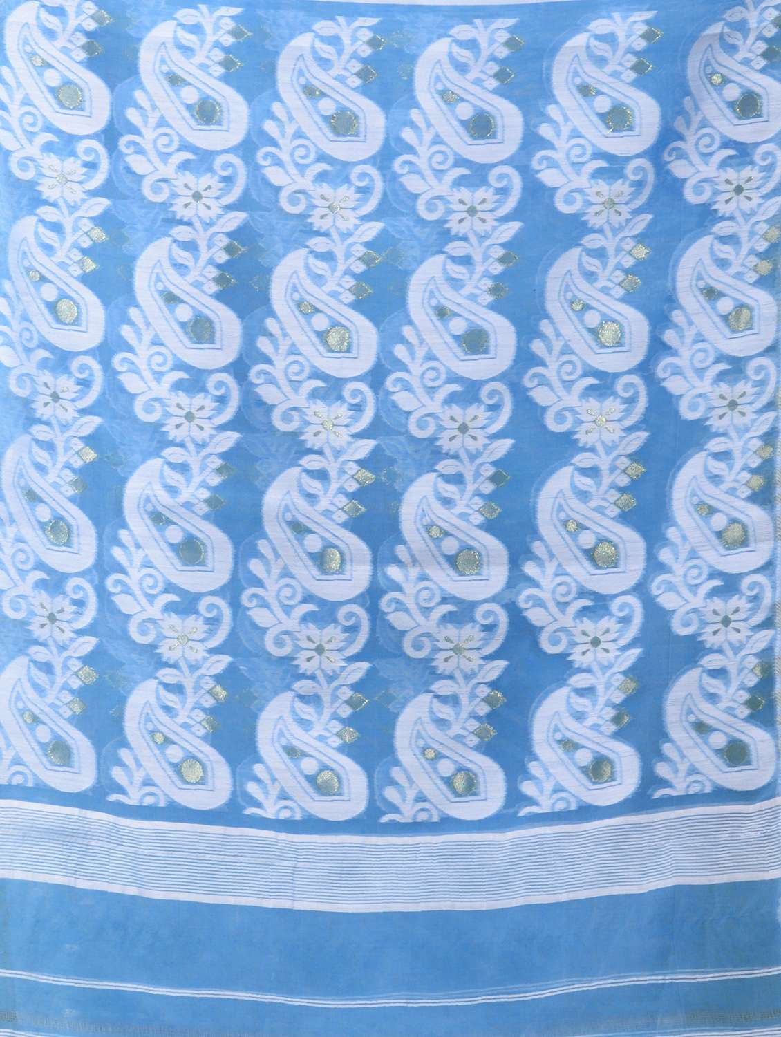 blue cotton silk saree with blouse - 19993577 -  Standard Image - 1