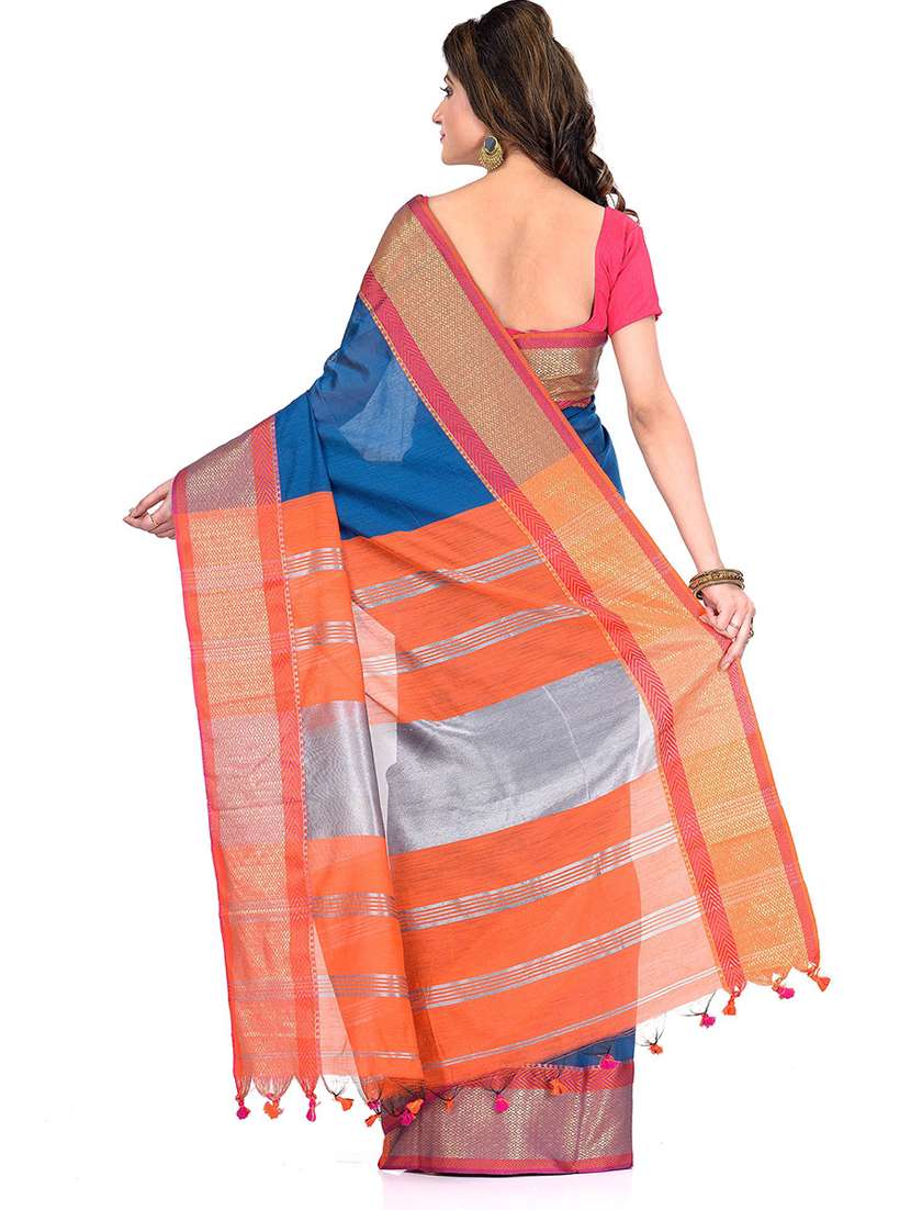 women's self design blue colored saree with blouse - 19994366 -  Standard Image - 1
