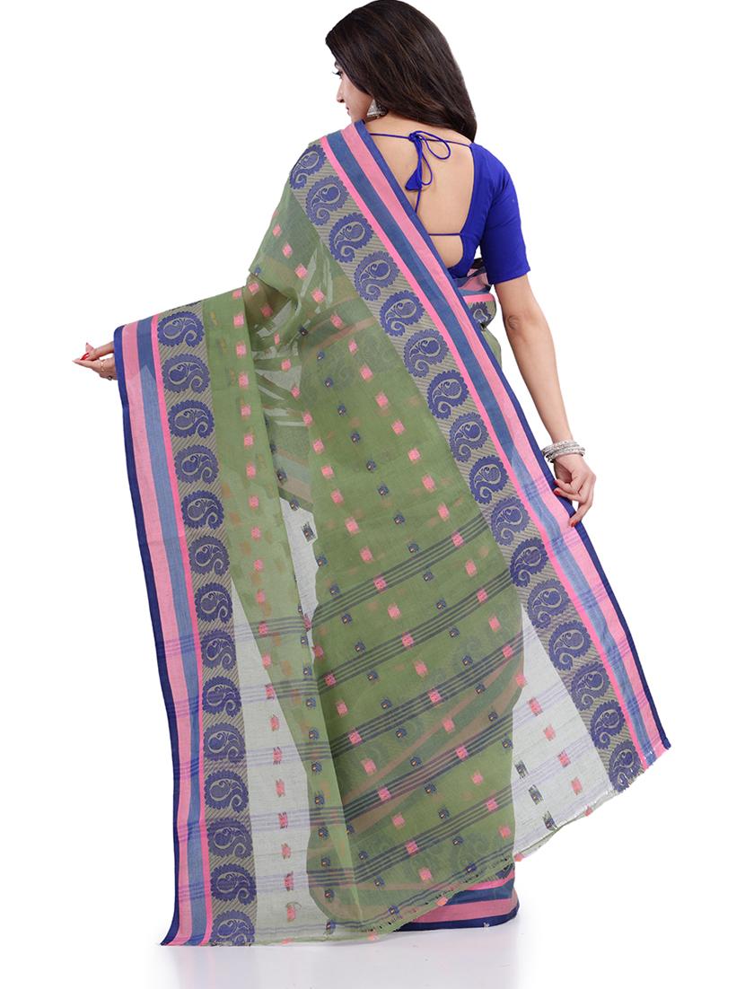 women's printed lime colored saree - 19994382 - Standard Image - 1