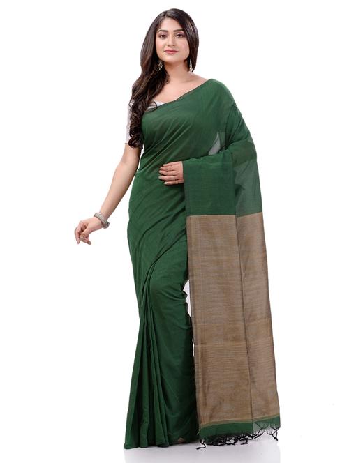 women's color block green colored saree - 19994397 - Standard Image - 0