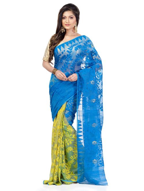 women's self design blue colored saree - 19994416 -  Standard Image - 0
