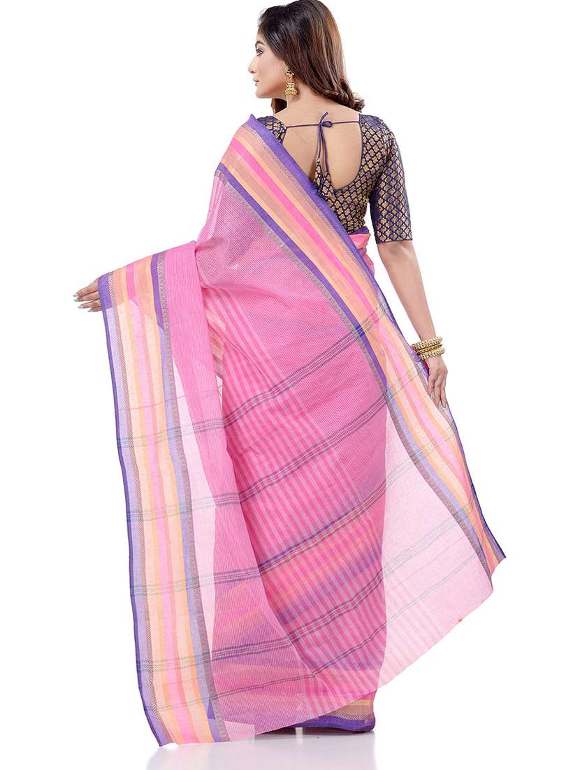 women's stripes pink colored saree - 19994424 -  Standard Image - 1