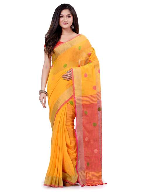 women's self design orange colored saree with blouse - 19994464 - Standard Image - 0