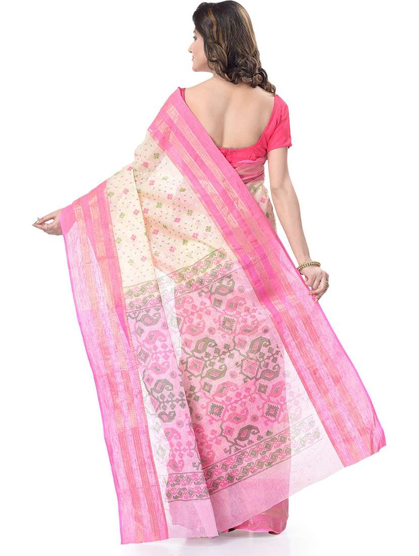 women's printed cream colored saree - 19994466 -  Standard Image - 1