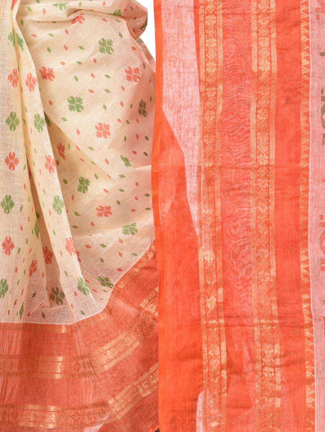 white cotton tant saree - 19994477 -  Standard Image - 1