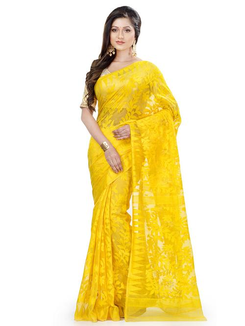 women's self design yellow colored saree - 19994479 - Standard Image - 0
