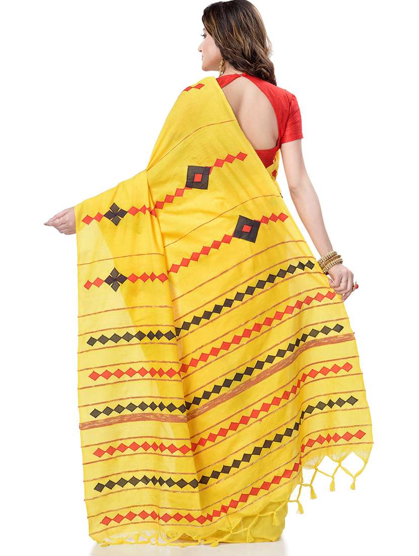 women's self design yellow colored saree with blouse - 19994481 -  Standard Image - 1