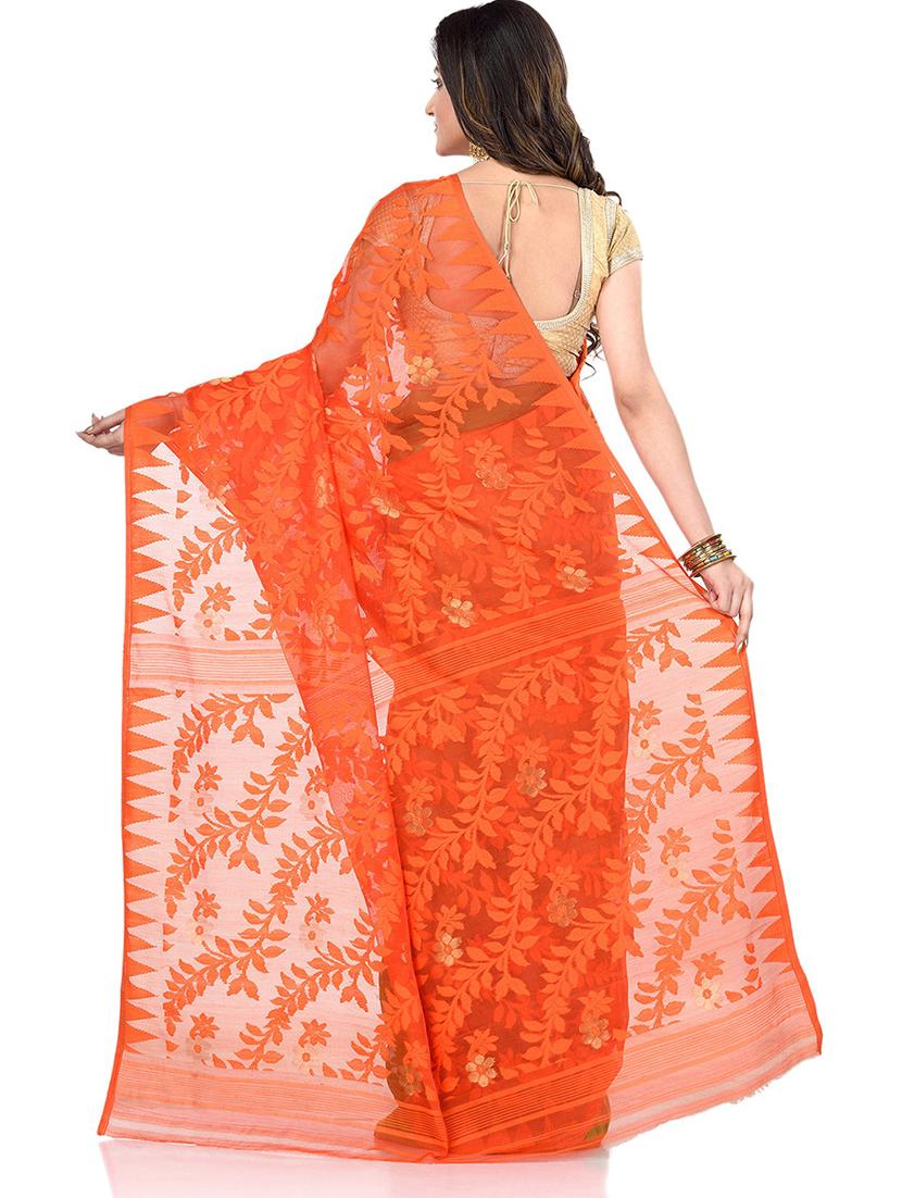 women's self design orange colored saree - 19994492 - Standard Image - 1