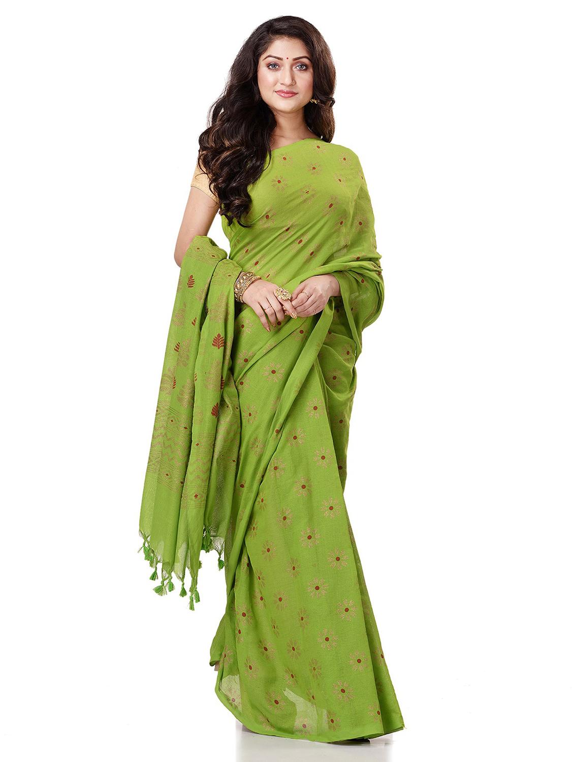 women's self design green colored saree with blouse - 19994493 - Zoom Image - 0