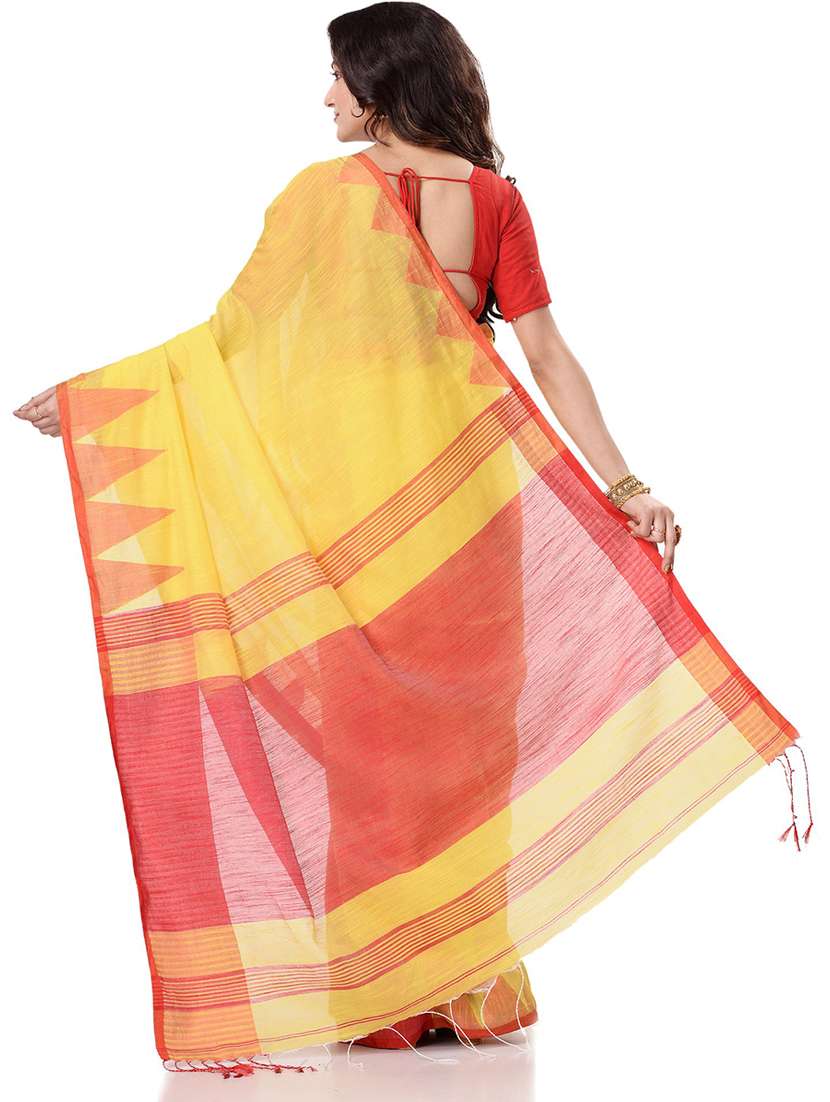 women's self design yellow colored saree with blouse - 19994499 - Standard Image - 1