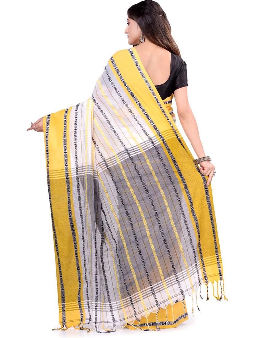 women's self design yellow colored saree with blouse - 19994509 - Standard Image - 1