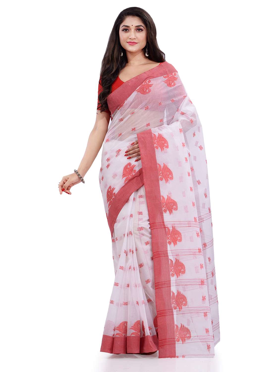 women's self design white colored saree - 19994516 - Zoom Image - 0