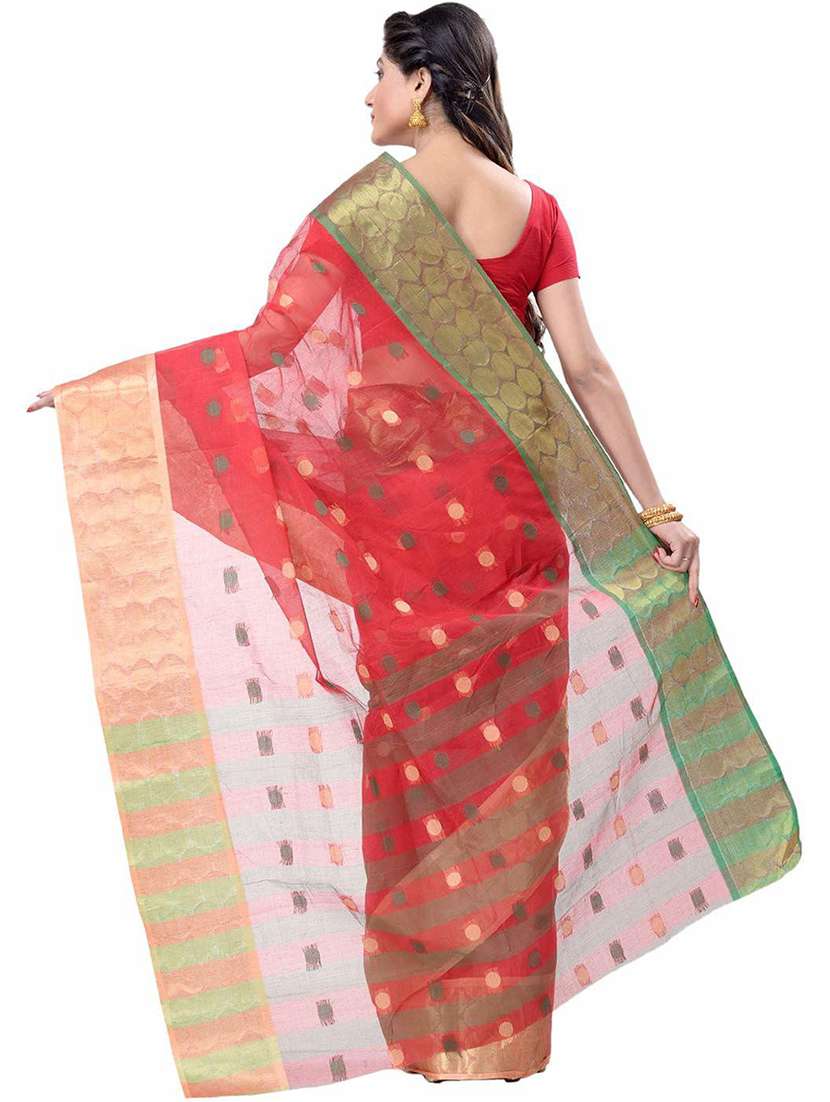 women's self design red colored saree - 19994533 -  Standard Image - 1