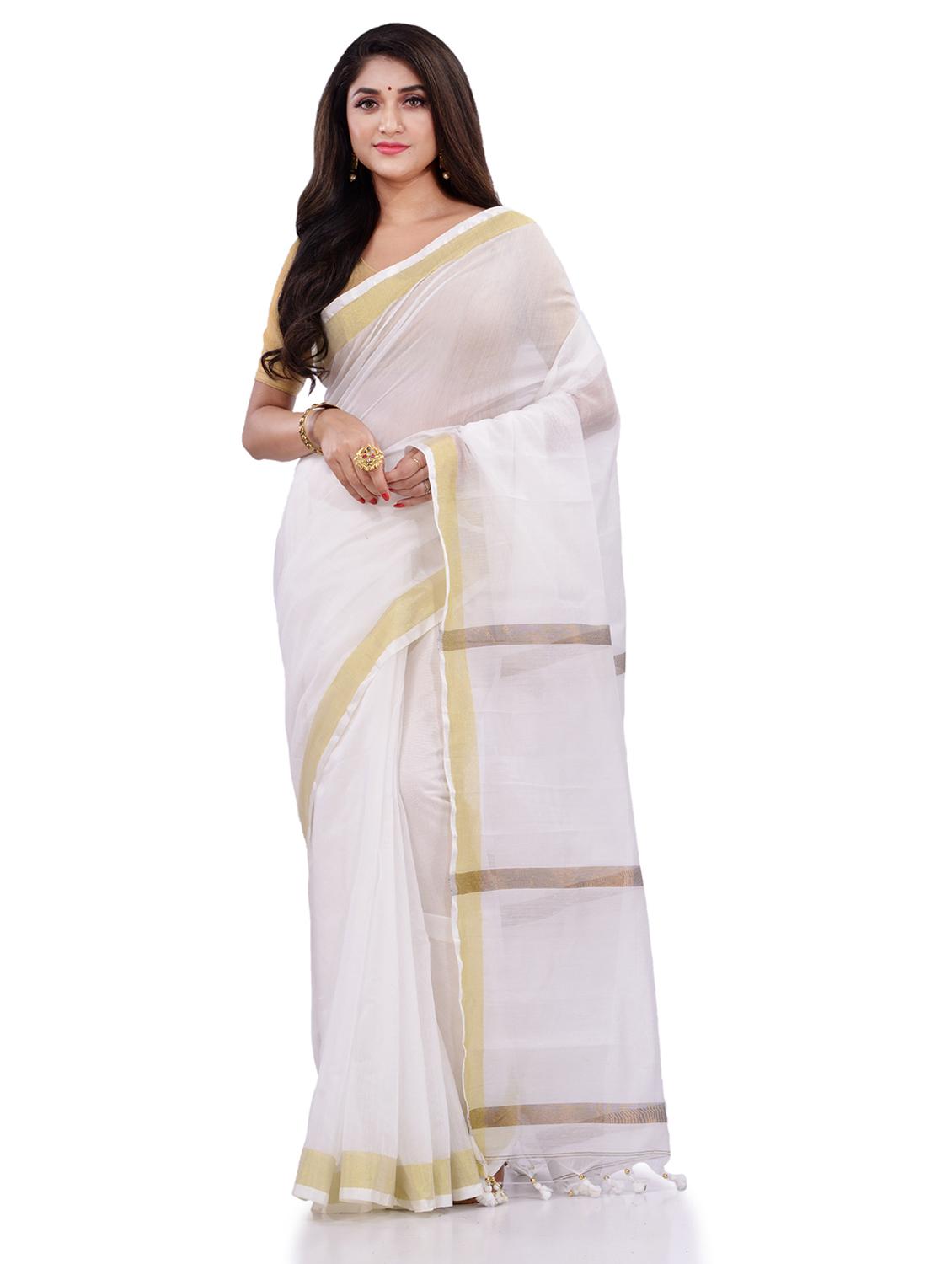women's self design off white colored saree with blouse - 19994547 - Zoom Image - 0