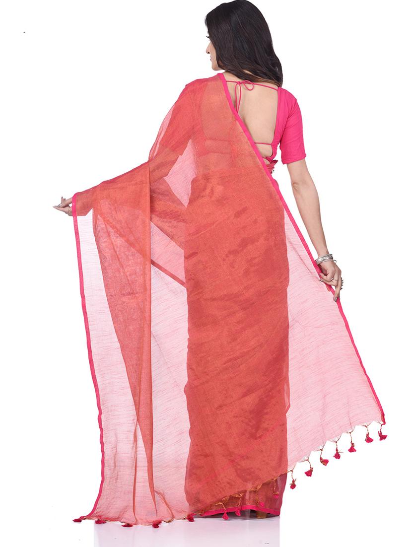women solid plain saree with blouse - 19994565 - Standard Image - 1