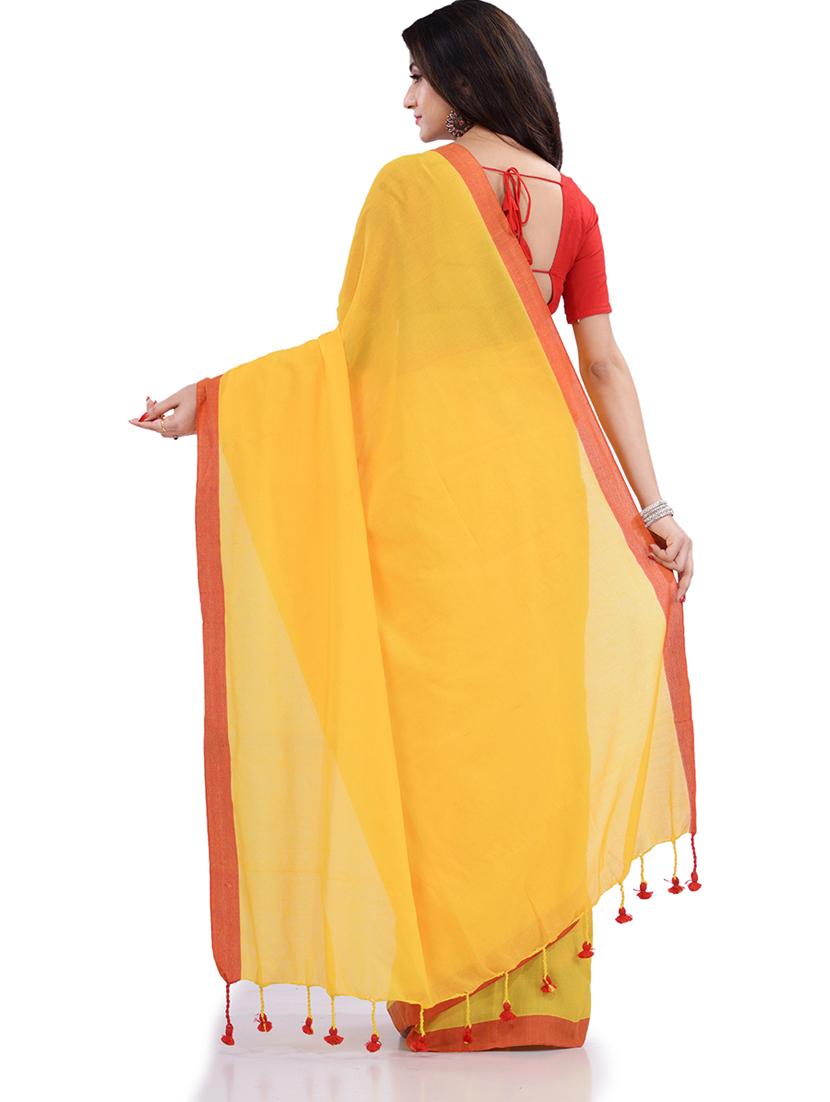 women's self design yellow colored saree with blouse - 19994569 - Standard Image - 1