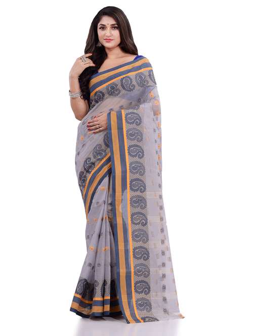 women's printed grey colored saree - 19994573 -  Standard Image - 0