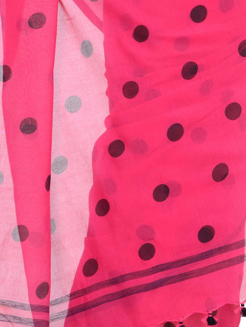 women's polka dots pink colored saree - 19994583 -  Standard Image - 1