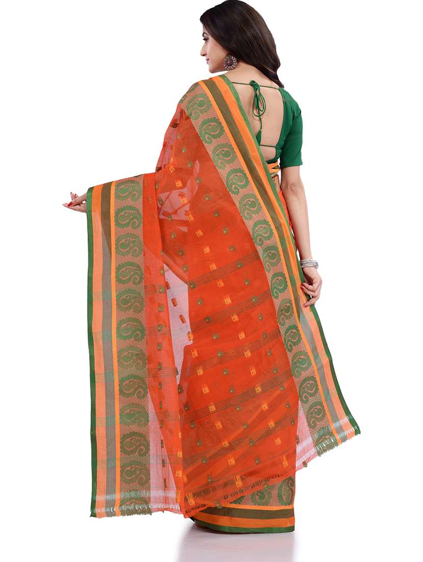 women's self design orange colored saree - 19994616 -  Standard Image - 1