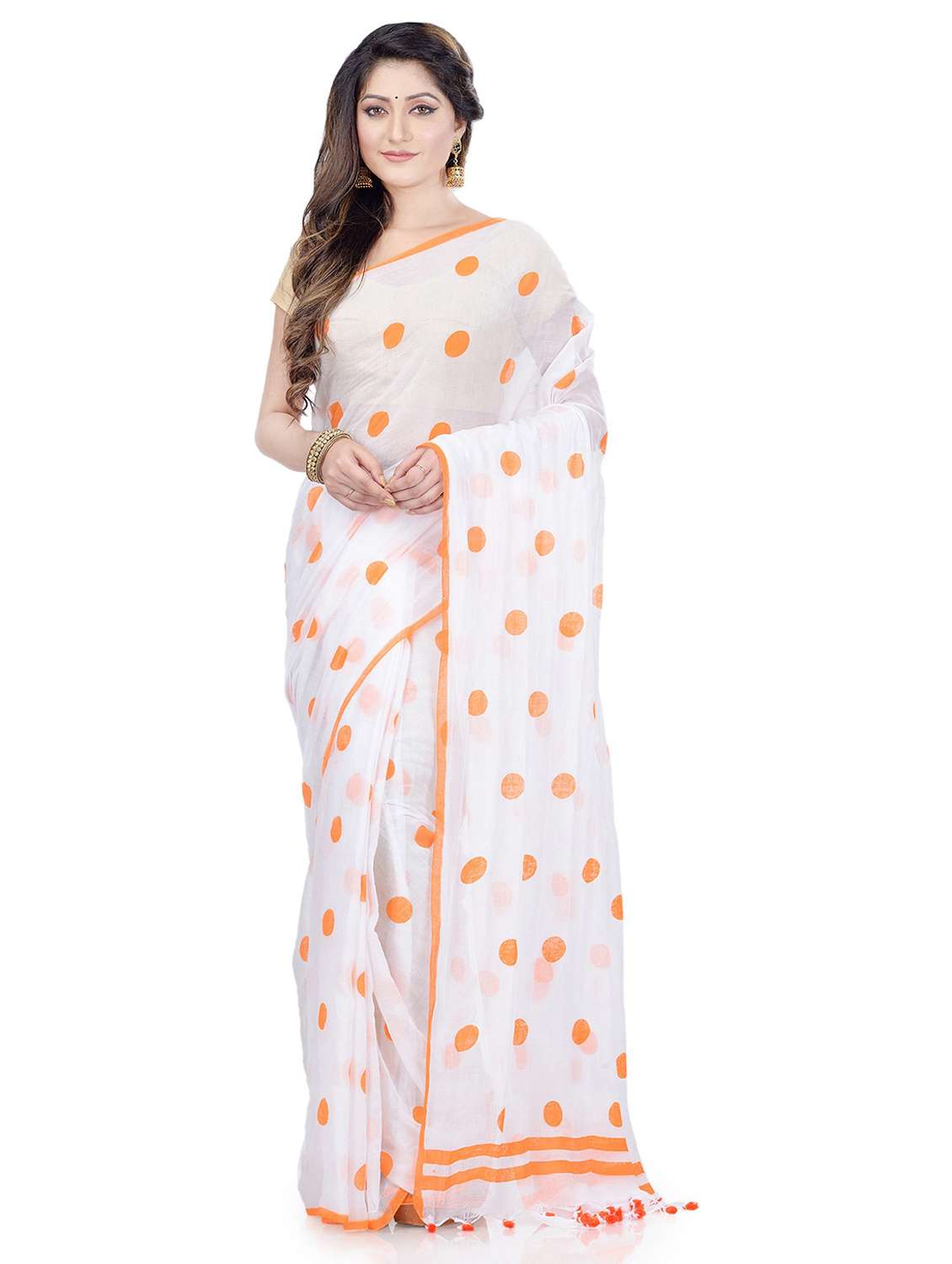 women's printed white colored saree - 19994640 -  Zoom Image - 0