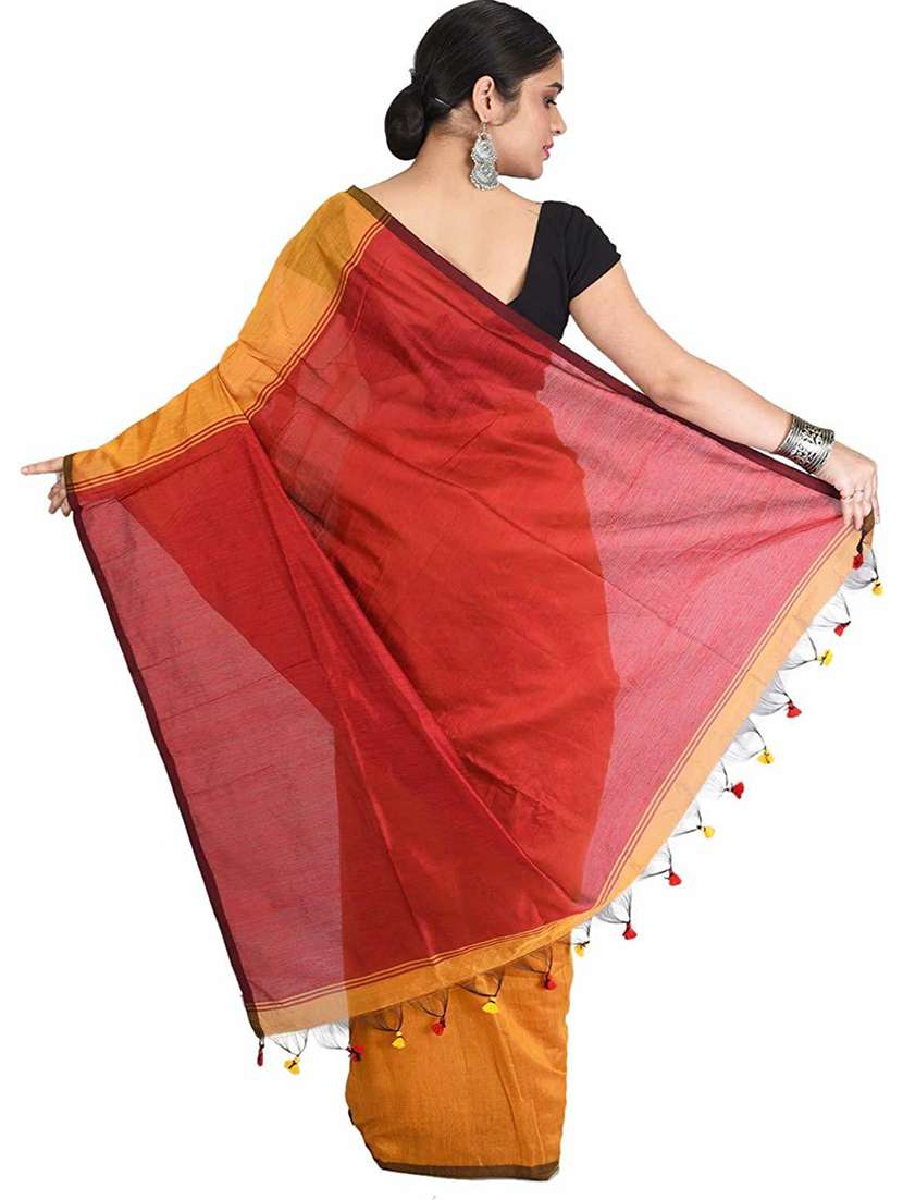women's self design mustard colored saree with blouse - 19994681 -  Standard Image - 1