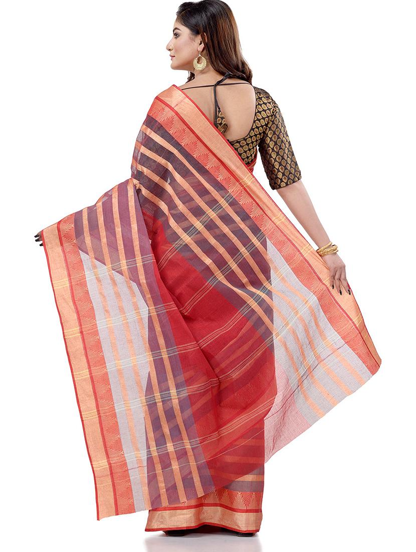 women's bordered red colored saree - 19994693 -  Standard Image - 1