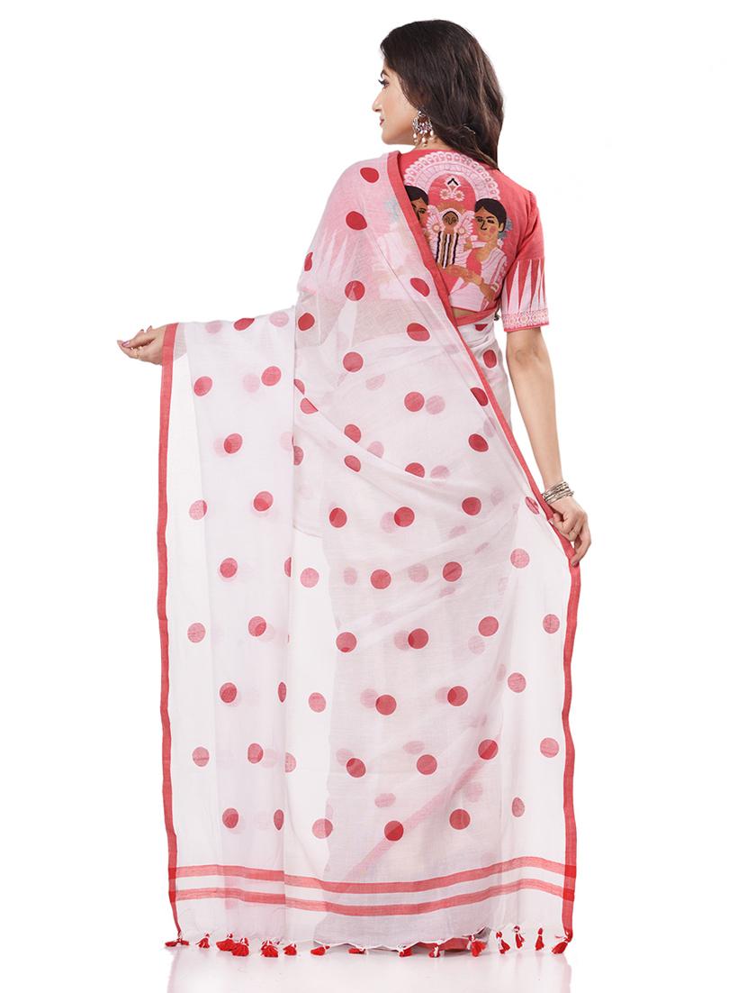 women's self design white colored saree with blouse - 19994702 - Standard Image - 1