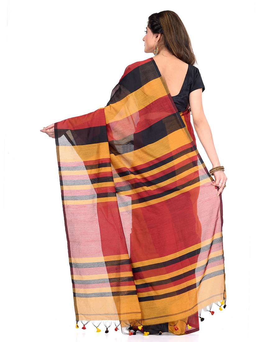 women's color block multi colored saree with blouse - 19994703 -  Standard Image - 1