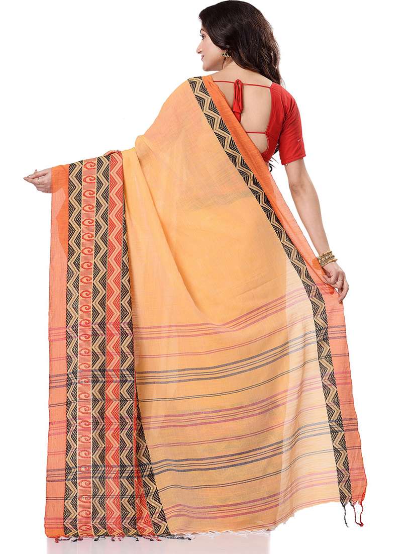 women's self design orange colored saree with blouse - 19994745 -  Standard Image - 1