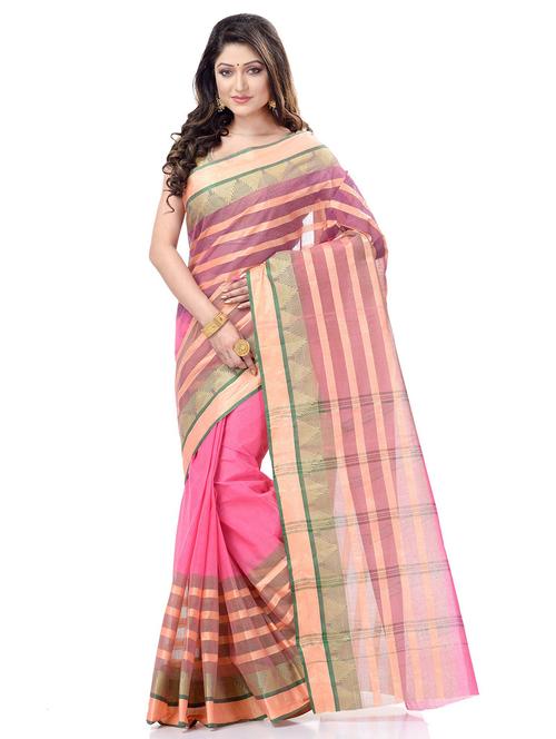 women's bordered pink colored saree - 19994756 -  Standard Image - 0