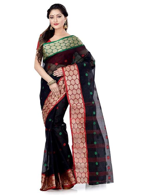 women's self design black colored saree - 19994764 - Standard Image - 0